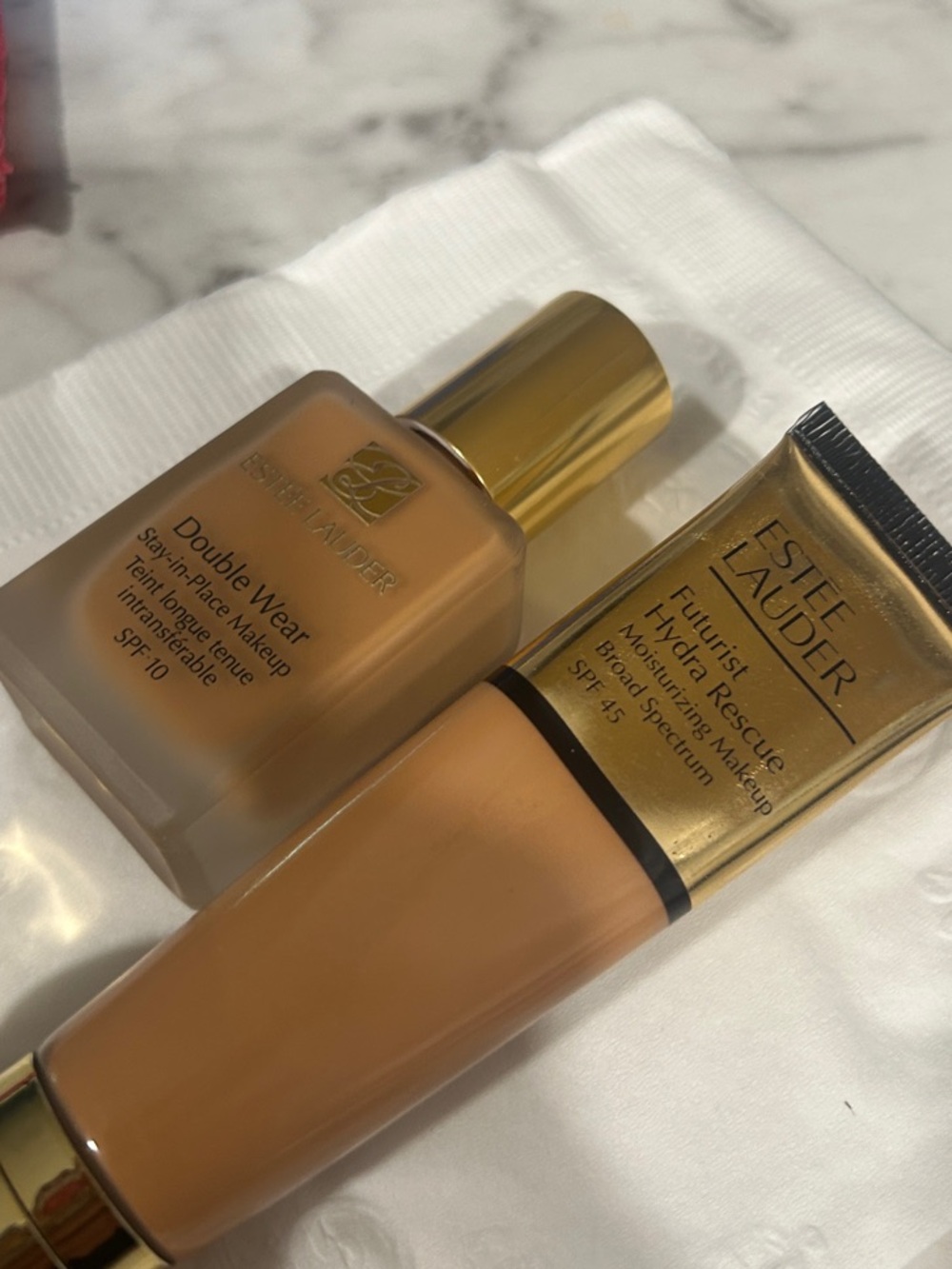 Estee Lauder Double Wear & Futurist Hydra Rescue Foundation - Warm Tan